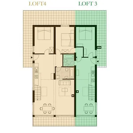 Loft-beach-apartments Ratko Appartement